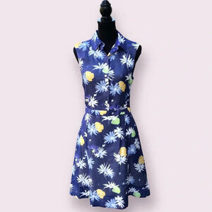 Creatures of the Wind Retro Midi Dress Size 6 Blue Floral Lightweight 60s Mod
